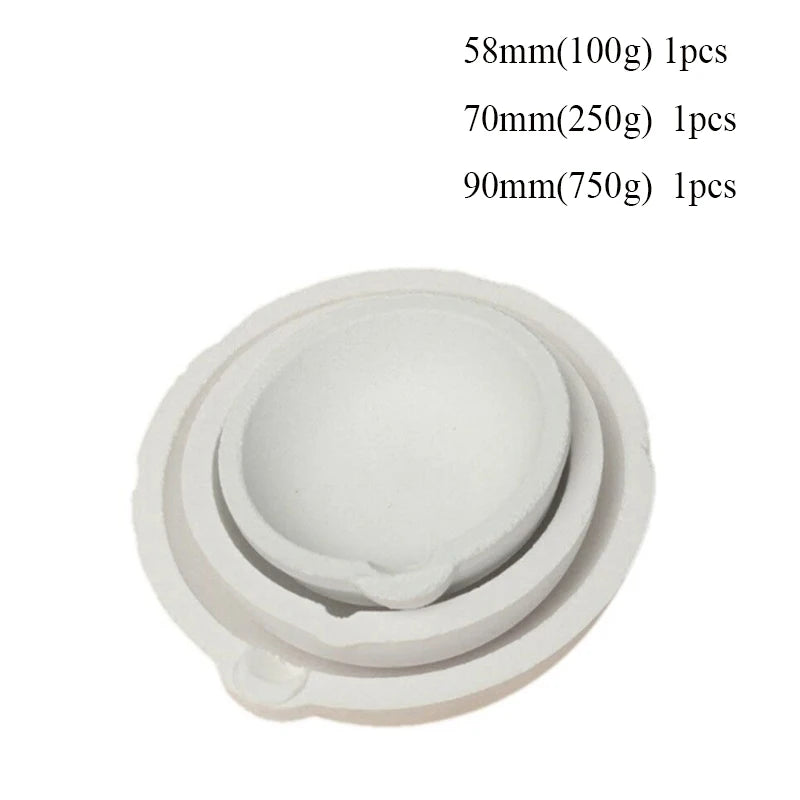 100g-2500g Quartz bowl crucible High Temperature Furnace Melting Casting Refining Silver Jewelry tools