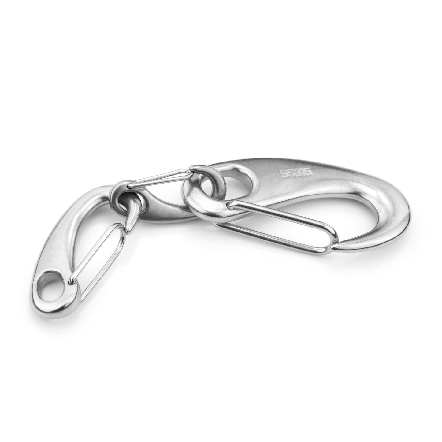 50/70/100mm Boat Marine Stainless Steel 316 Spring Snap Hook Clips Quick Link Carabiner Buckle Eye Shackle Lobster Claw Outdoor - KiwisLove