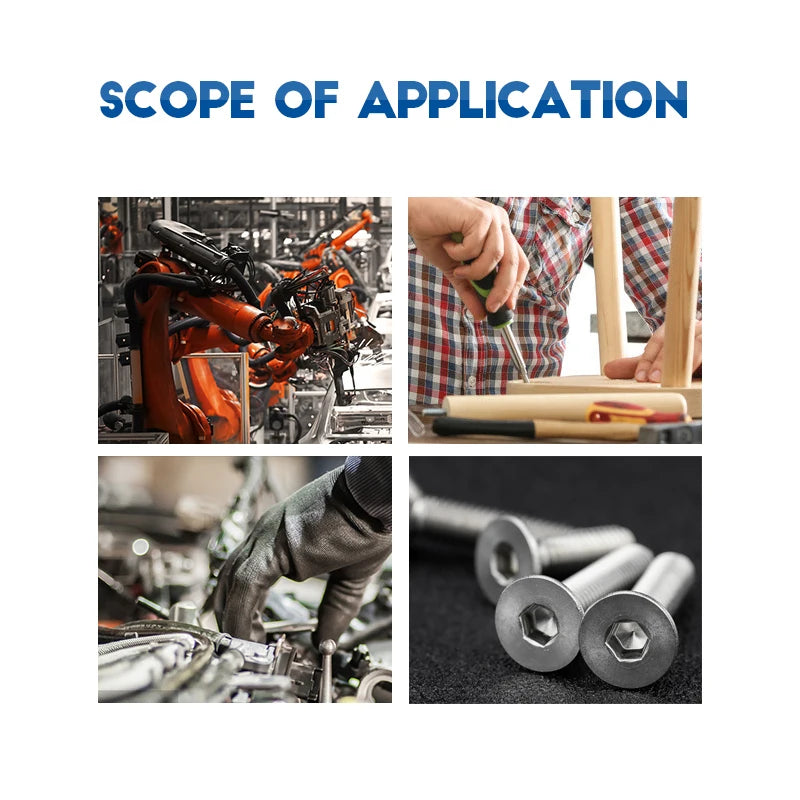 NINDEJIN 2-50pcs M2 M2.5 M3 M4 M5 M6 M8 M10 Stainless Steel Hexagon Hex Socket Countersunk Flat Head Screw Allen Bolts DIN7991