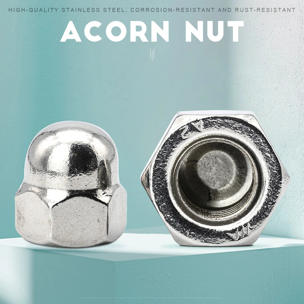 NINDEJIN Acorn Cap Nut M3 M4 M5 M6 M8 M10 M12 M14 M16 M18 Stainless Steel Decorative Dome Cap Nuts Blind Nuts
