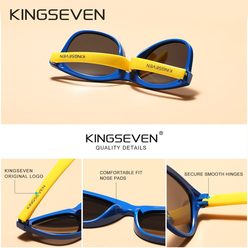 KINGSEVEN Brand Children Sunglasses Polarized Girls Design Glasses Decorative Sun Glasses For Boys Gafas De Sol UV400 - KiwisLove