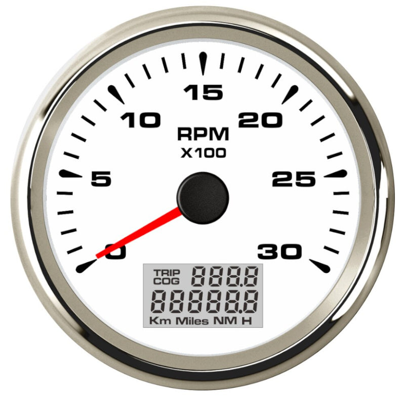 85mm Tachometer Gauge 6000,8000RPM M16 M18 Tacho Sensor Lcd Rev Counters with Trip Hour Meter Speed Ratio 8color backlight 9-32V - KiwisLove