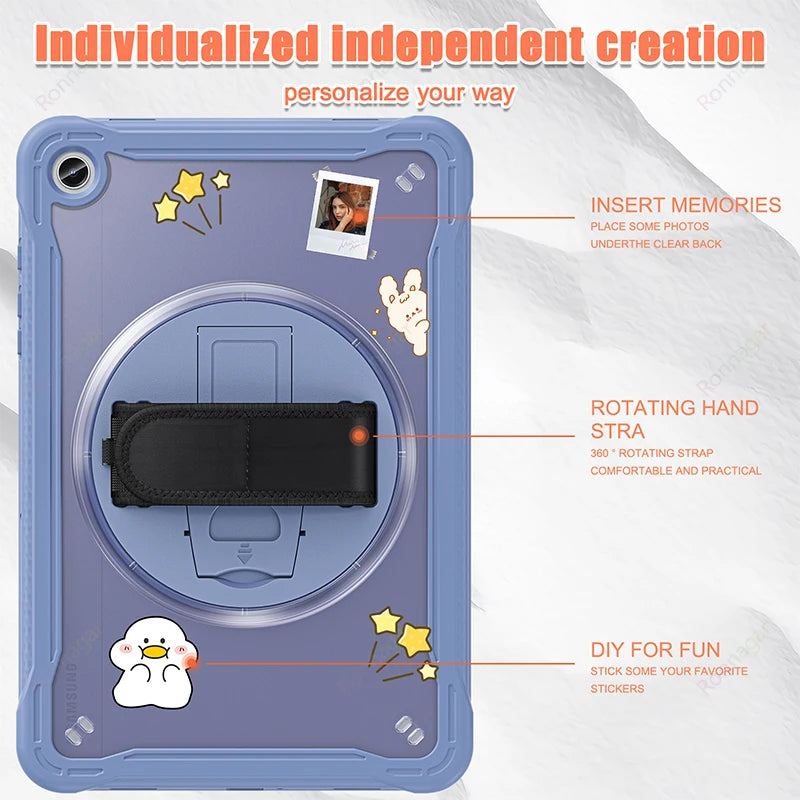 New Light Shockproof Rugged Cover for Samsung Tab A9 Plus 11 Inch 2023 Cases Galaxy Tablet A9+ 11" 5G Stand Hand& Shoulder Strap