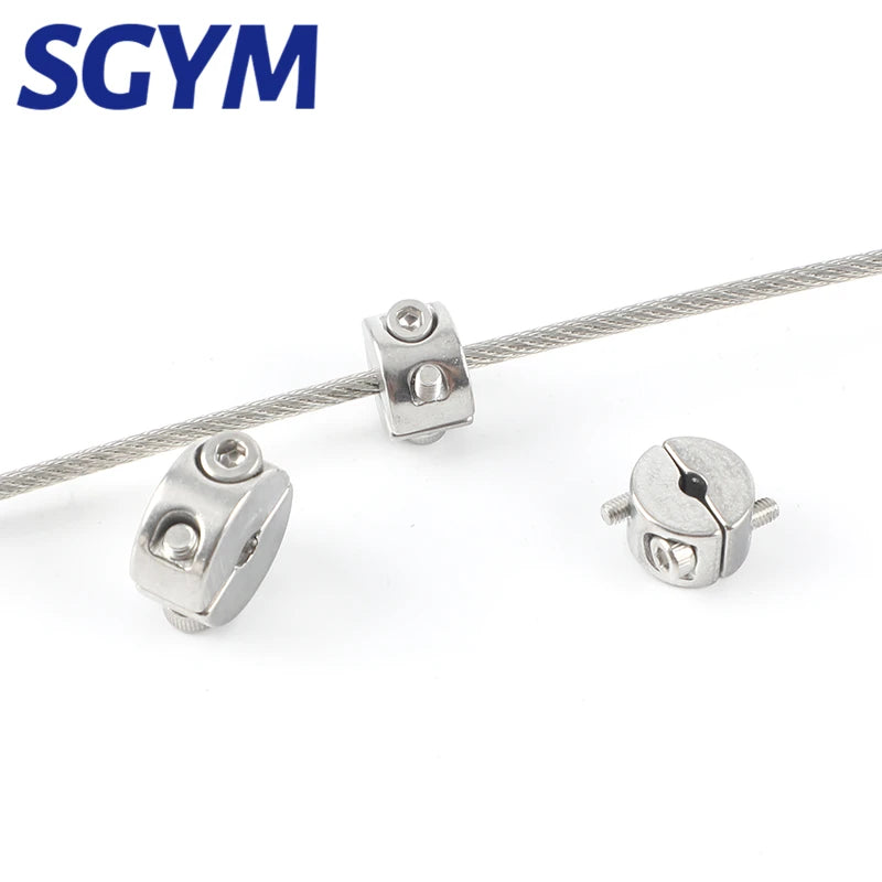 5/10 PCS 316 Stainless Steel Wire Rope Grip Stop Single Pivot Cable Suspension Round Clamp Cable Clip Hexagon Grub Screw Bolts