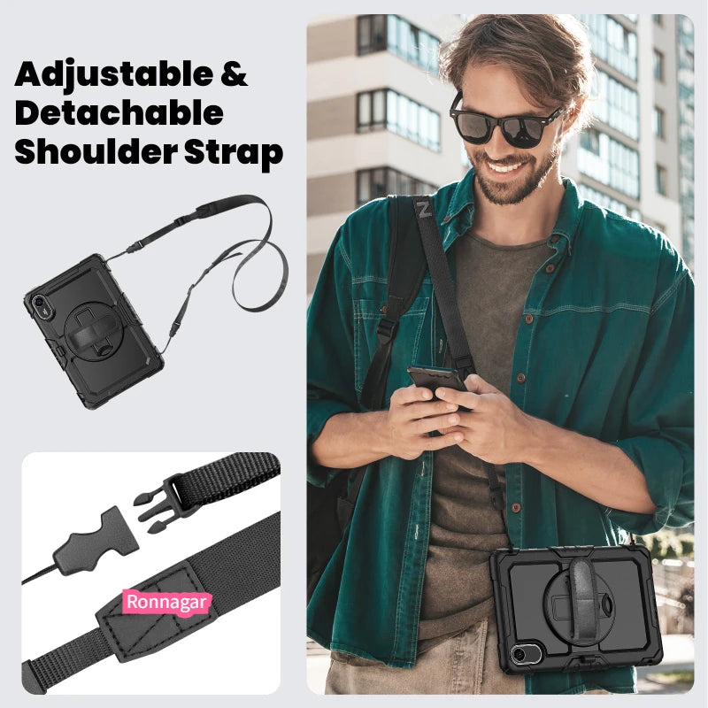 Heavy Duty Rugged Cover for Xiaomi Redmi Pad 2 11inch 2025 Shoulder Strap Built-in Screen Protector for Redmi Pad 2 11'' Tablet