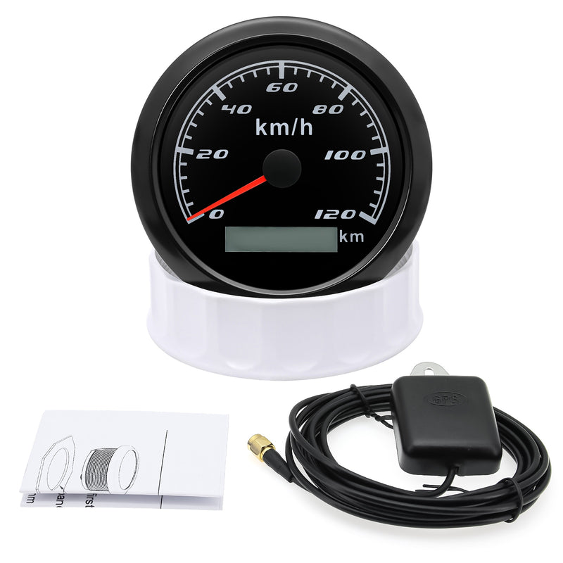 Universal 85mm GPS Speedometer Digital Gauge 30 60 120 200 KMH Odometer For Marine Boat Car ATV With GPS Antenna Red Backlight - KiwisLove