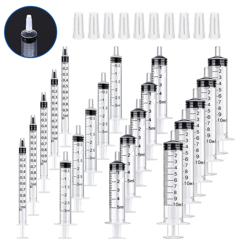 1/5/10/20pcs Plastic Syringes Hydroponic Measure Perfume Rinse Disposable Sampler Injector Measuring Injection Syringe