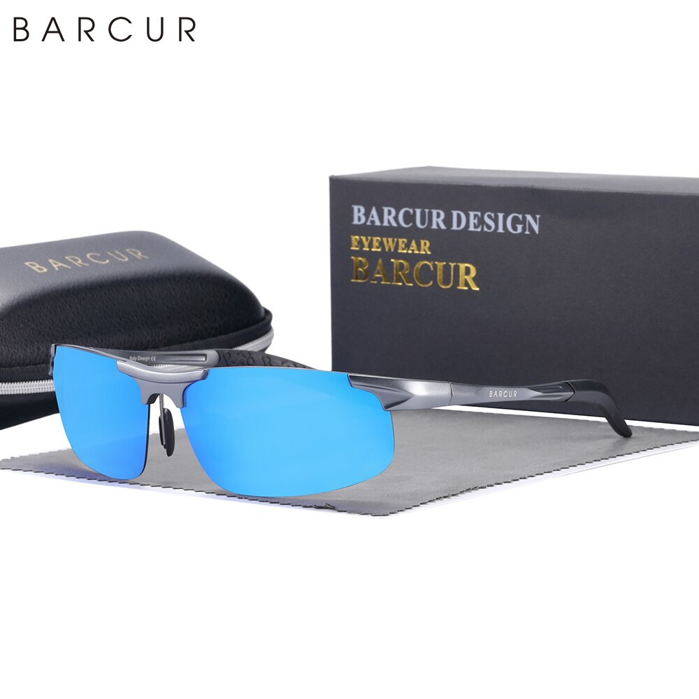 BARCUR Aluminum Sports Sunglasses Men Ultra Light Sun Glasses for Women Polarized Anti-Reflective Eyewear Accessory - KiwisLove