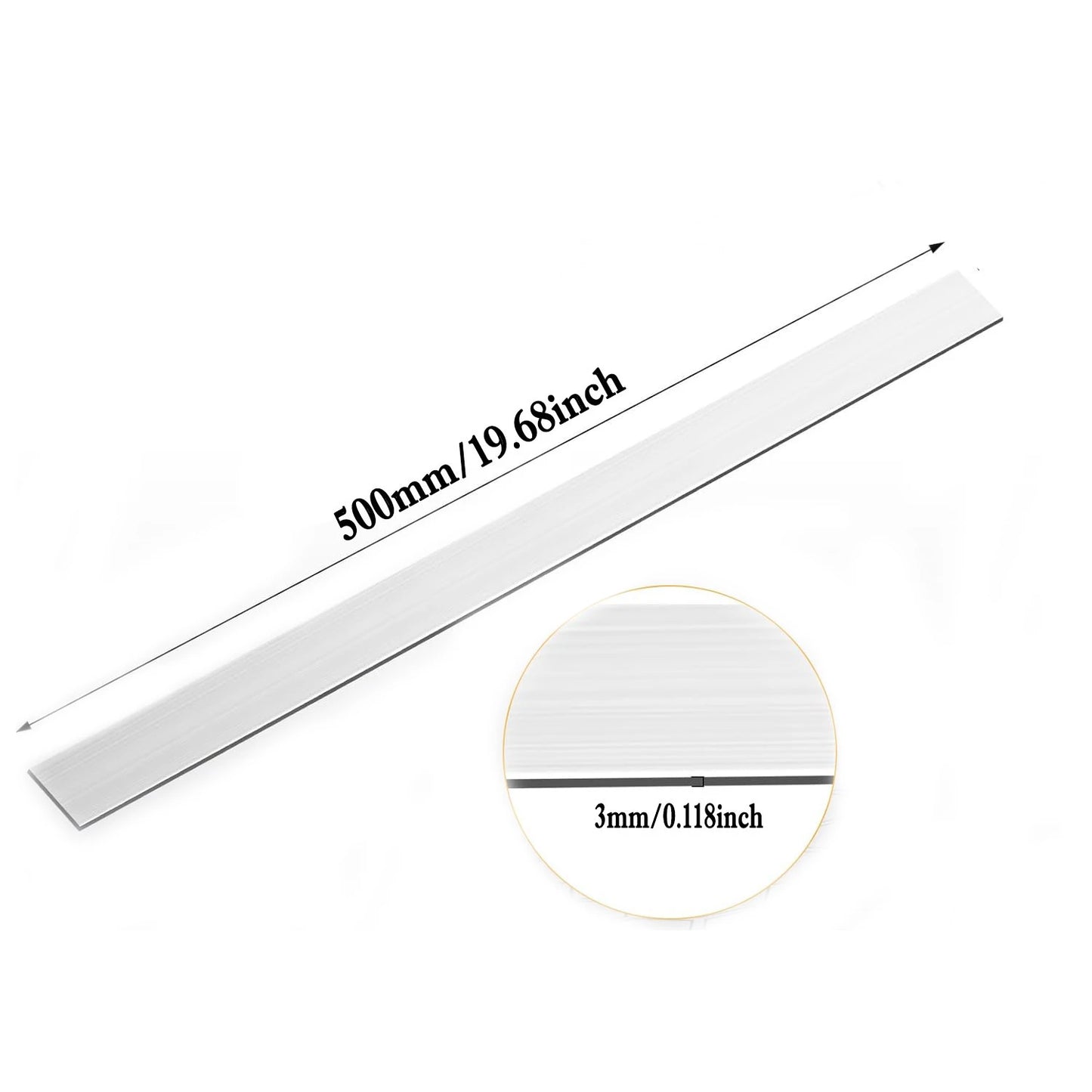 1pcs 500mm 6061 Aluminum Flat Bar Solides Rectangular Metal Plate Strip for DIY/Machining/Construction