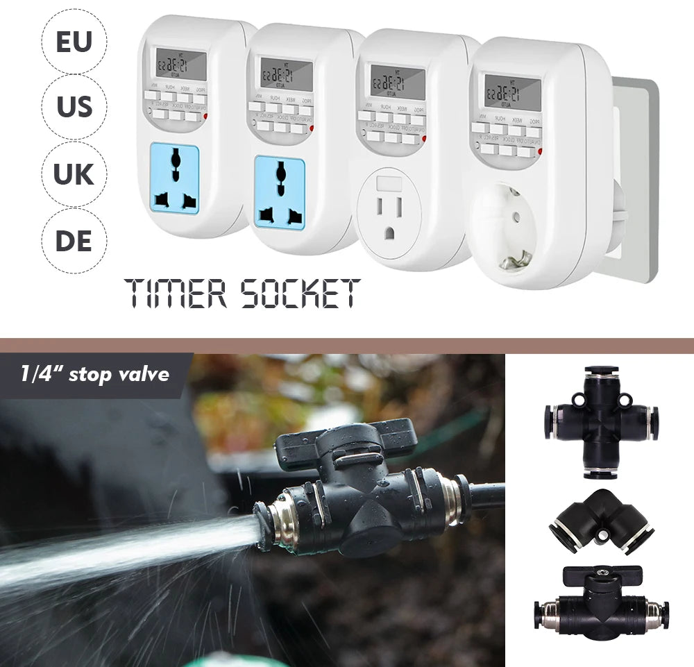 6-18m 0.6mm Misting Cooling System 60W Self-priming Pump Fine Atomization Sprayer for Garden Irrigation Humidification Watering