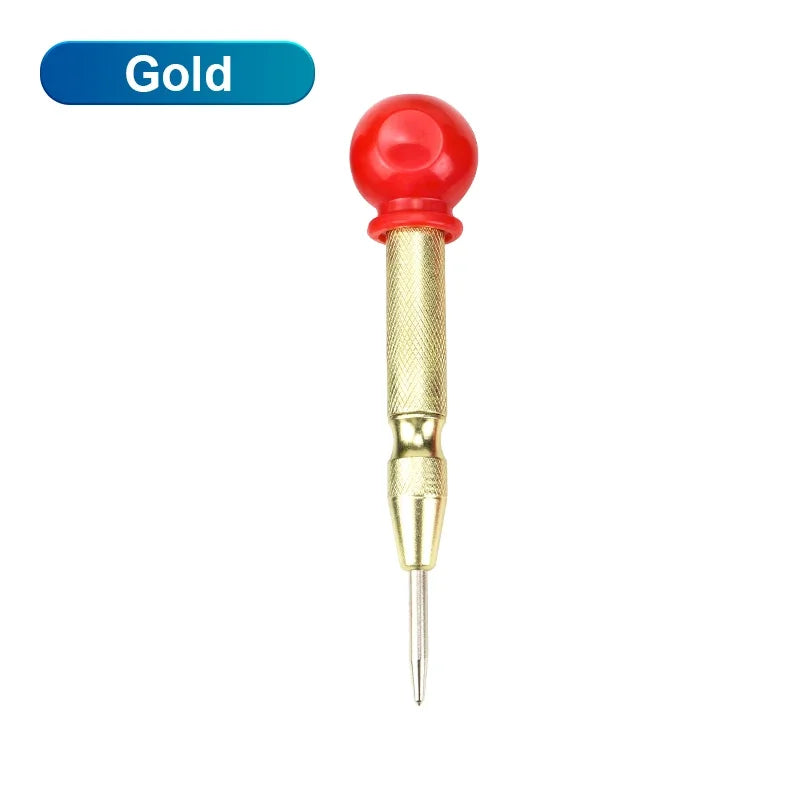 NINDEJIN Automatic Center Punch 1pc Spring Loaded Hole Center Punch Wood Metal Hole Marking Adjustable Impact Puncher - KiwisLove