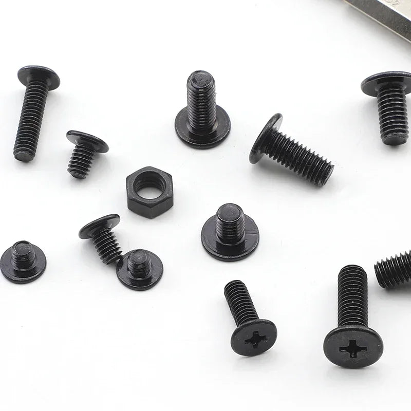 NINDEJIN Phillips Ultra Thin Flat Wafer Head Screw M1.6 M2 M2.5 M3 M4 M5 M6 Carbon Steel CM Thin Head Laptop Screw for Computer
