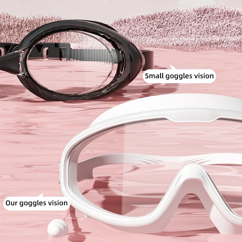 Outdoor Swimming Goggles Anti-Fog Wide View Scuba Diving Swimming Glasses with Earplugs for Adult Youth Water Diving Goggles