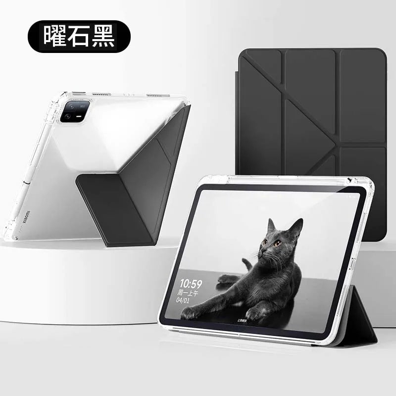 Y-fold Case for Xiaomi Pad 7 Pro/Pad 7 11.2 inch 2024 Redmi SE 11/ 8.7/ 12.1inch Pad 6 /6pro 11'' Mi Pad 5/5pro Clear back Shell