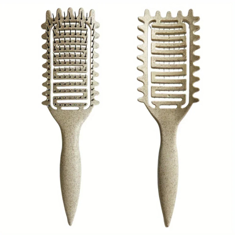 3 in 1 Curl Define Styling Brush Hollow Out Detangling Hair Brush Tangled Hair Comb Shaping Defining Curls Barber Styling Tools - KiwisLove