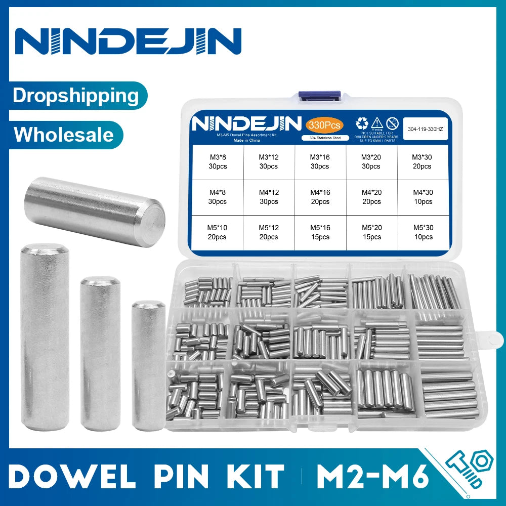 Swpeet 60Pcs M6 M8 M10 304 Roestvrij Staal Dowel Pin Assortment Kit, Cylindrische Rek Ondersteuning Peg Pin Rod Bevestigende Elementen voor Onderhoud en Verbinding (met een Opslagdoos Swpeet 60Pcs M6 M8 M10 304 Roestvrij Staal Dowel Pin Assortment Kit, Cylindrische Rek Ondersteuning Peg Pin Rod Bevestigende Elementen voor Onderhoud en Verbinding (met een Opslagdoos