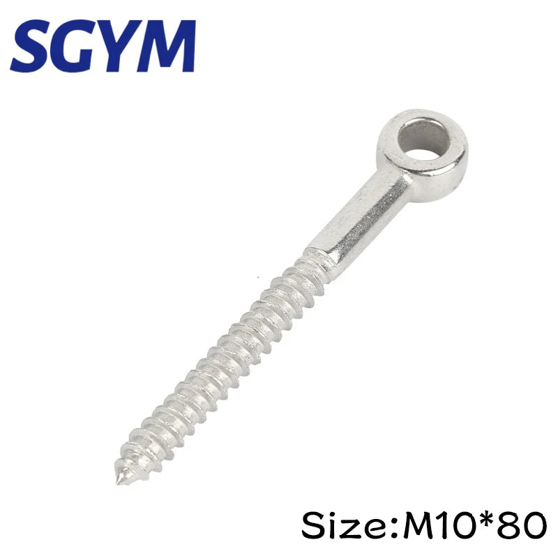M4/M5/M6/M8/M10 316 Stainless Steel Eye Shape Screws Wood Terminal Ring Eyelet Hooks Self Tapping Wire Rope Accessories