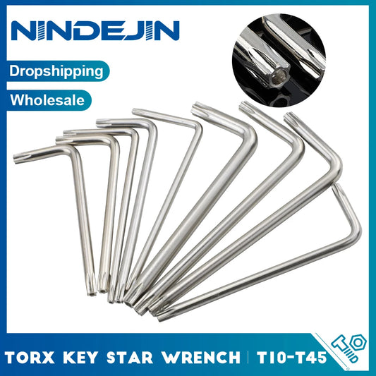 Hand Tool Torx Key Wrench L Type Star Wrench Nickel Plated T6 T7 T8 T10 T15 T20 T25 T30 Tamper Proof Security Torx Wrenches - KiwisLove