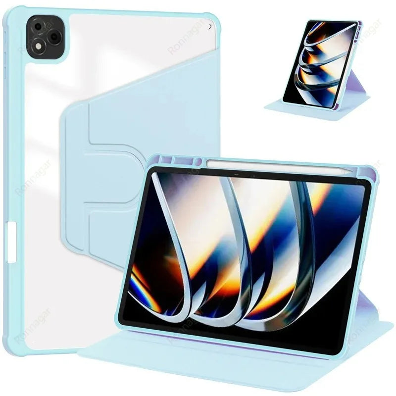 With Pencil Holder Case for Infinix Xpad 11 Inch 2024 360 Rotating Acrylic Funda for Infinix X Pad 11inch Tablet Case Flip Coque