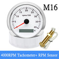 HD Car Boat 85MM Tachometer with LCD Hour Meter 4000RPM 6000RPM RPM Gauge Engine Hourmeter 7 Colors Backlight Tacho Sensor 9-32V - KiwisLove