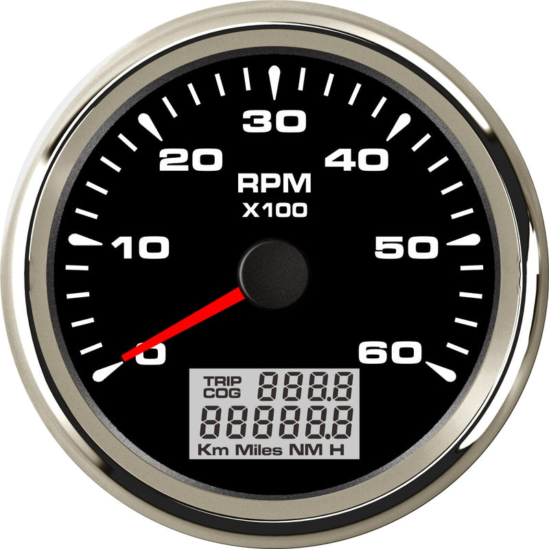 85mm Tachometer Gauge 6000,8000RPM M16 M18 Tacho Sensor Lcd Rev Counters with Trip Hour Meter Speed Ratio 8color backlight 9-32V - KiwisLove