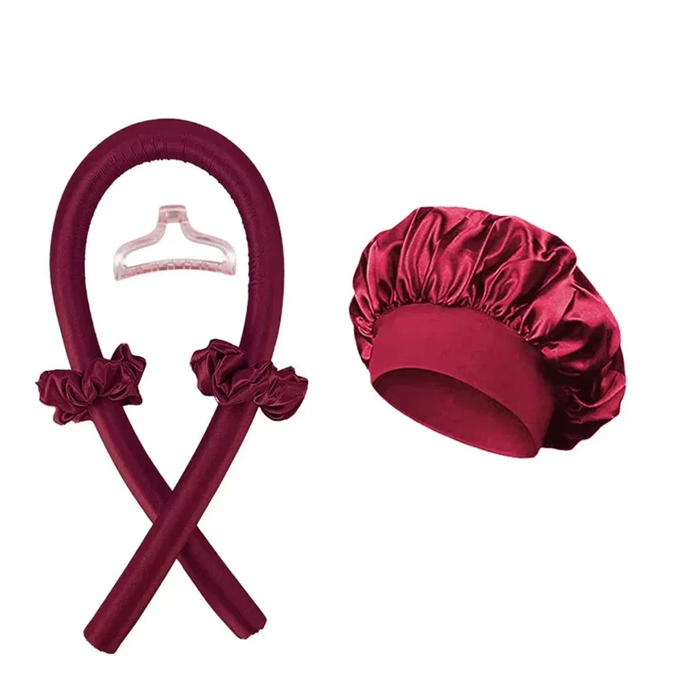 Heatless Curling Rod night cap Lazy Hair Curlers Headband No Heat Ribbon Hair Rollers Sleeping Soft Headband Hair Styling Tools - KiwisLove