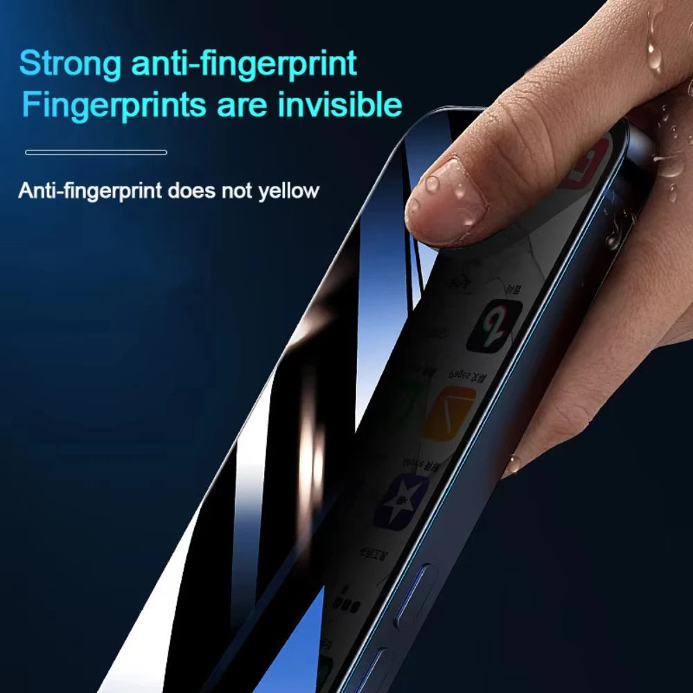 1-4Pcs Anti Spy Tempered Glass For iPhone 16 14 13 11 15Pro Max Mini Privacy Screen Protector For iPhone X XR XS MAX 16e - KiwisLove