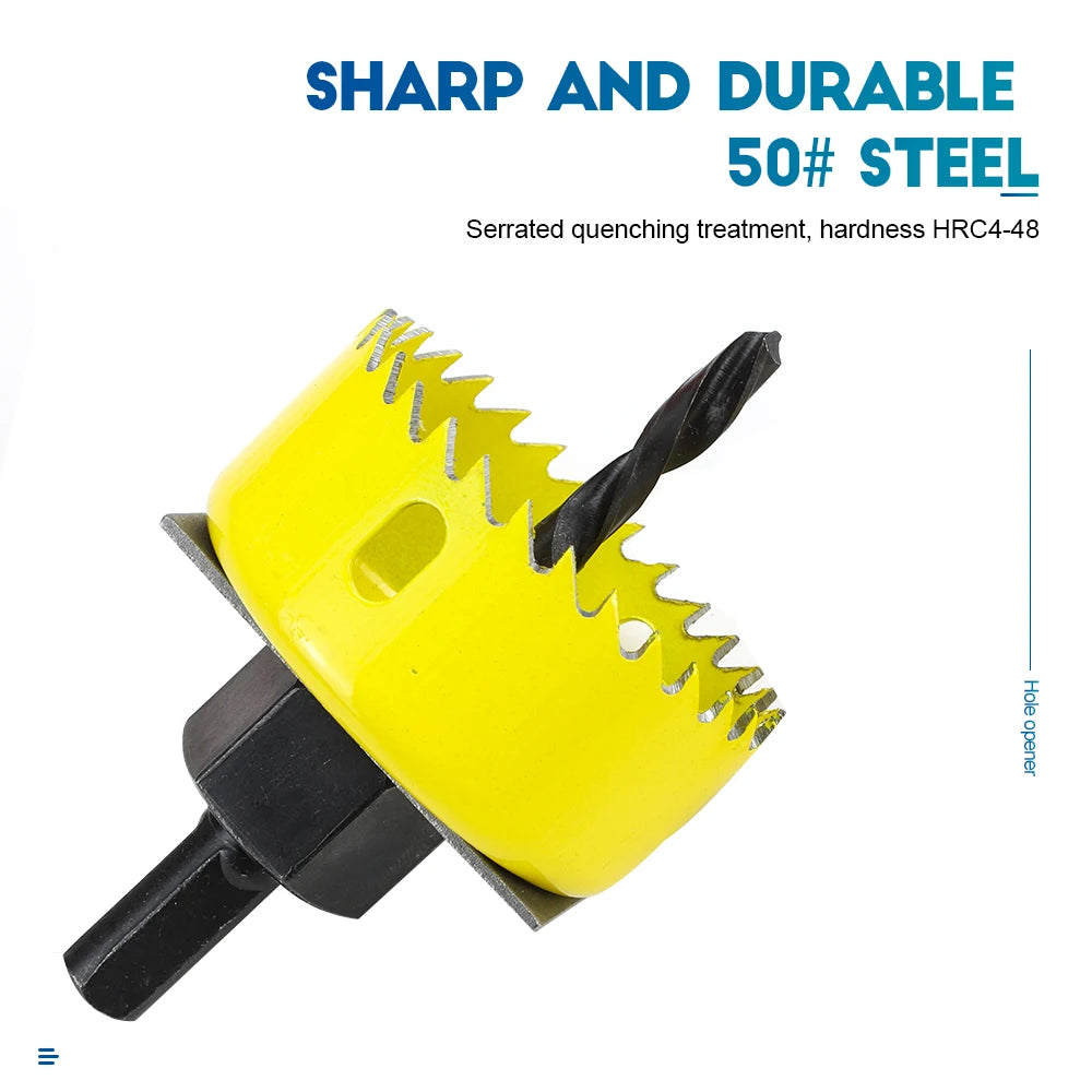 NINDEJIN 8/11/16pcs Hole Saw Kit #50 steel 19-127mm Hole Cutter Drill Bit Tool Hole Saw Set for Wood Plastic Wood Cutter - KiwisLove