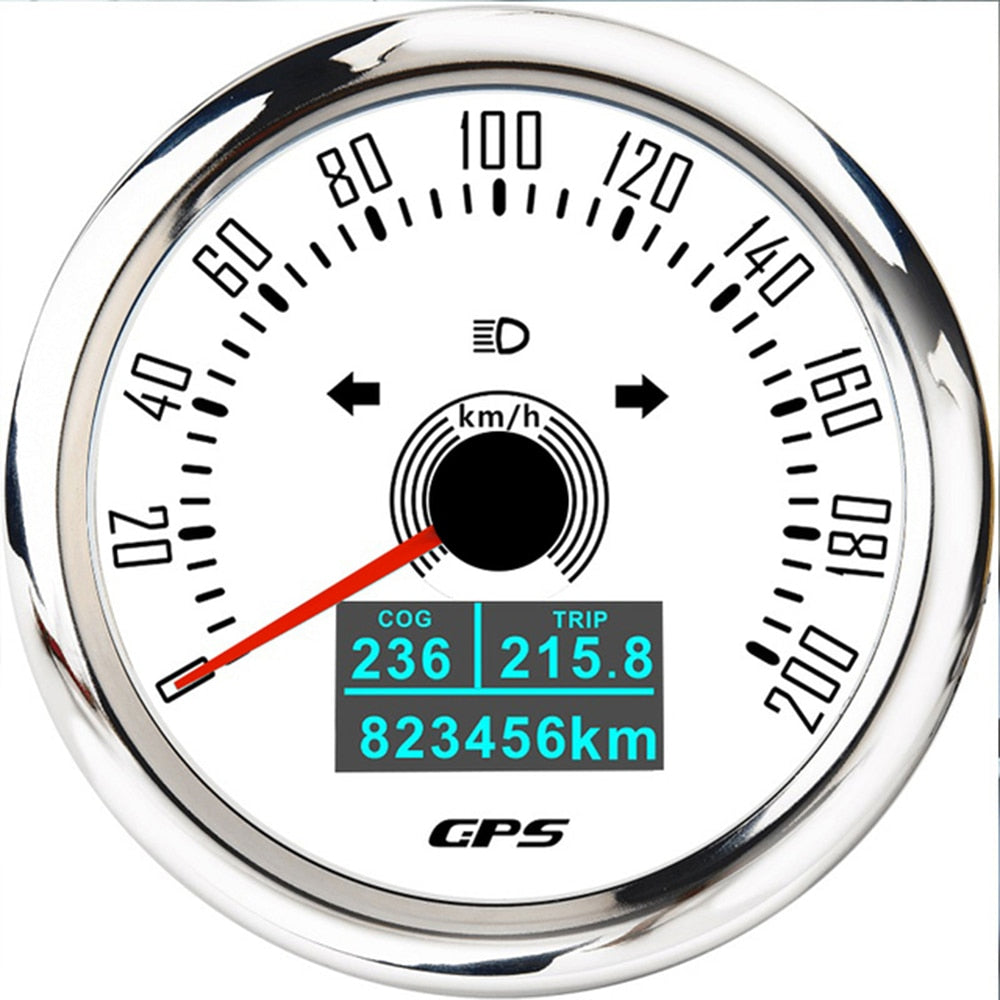 85mm Boat GPS Speedometer 0-160 MPH Odometer Gauge With Antenna Speed Meter Trip ODO COG Waterproof for Mairne Car Truck - KiwisLove