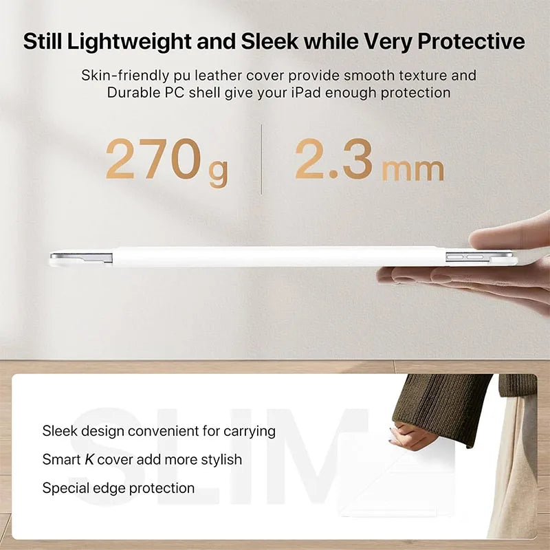 Magnetic Detachable Case for 2025 IPad A16 11th 10th iPad Air11 13 Air4 5 6 Pro11 13 12.9 5 6th Gen Auto Sleep Wake Y-Fold Stand