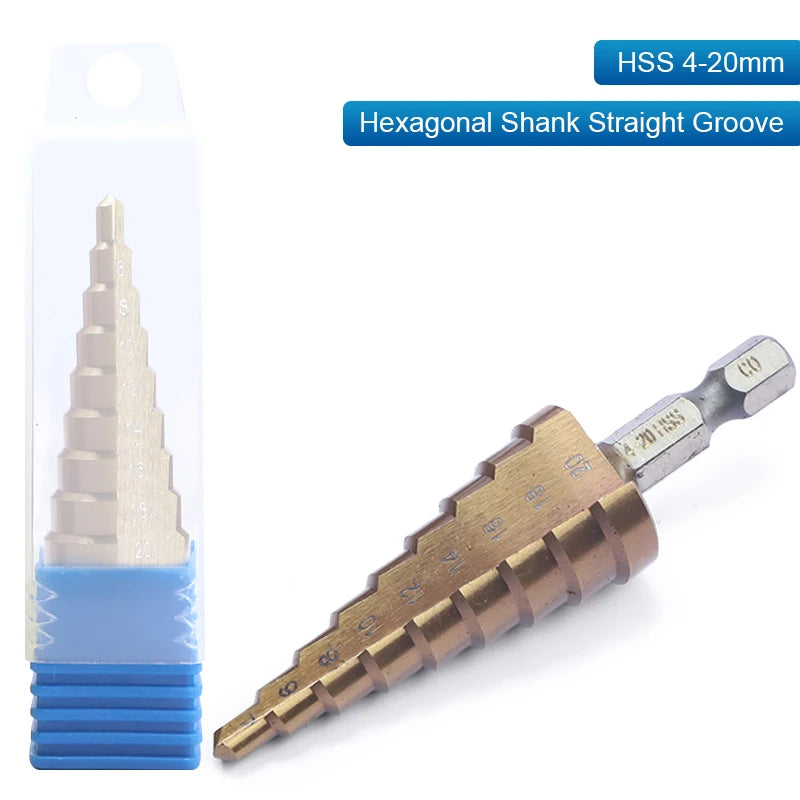 NINDEJIN M35 Cobalt Step Drill Bit 4-32mm Triangular Hex HSS Step Drill Bit for Stainless Steel Hole Drill Metal Aluminum Wood - KiwisLove
