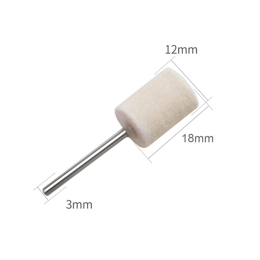 5-50pcs 4-12mm Felt Polishing Buffing Wheel with Shank Wool Felt Polishing Pad Shank Kit Set for Rotary Tools 3mm/6mm Shank