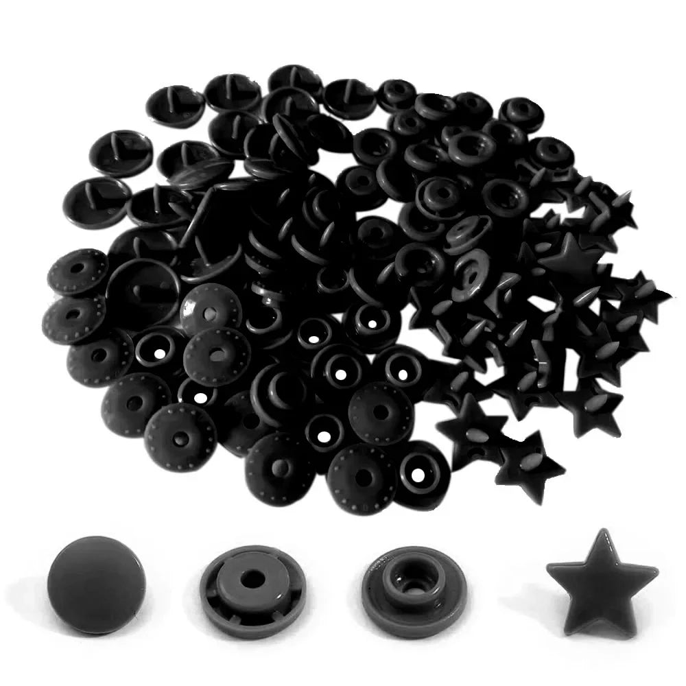 25-100sets Star Shape T5 Plastic Snap Buttons For Clothing DIY Garment Press Stud Fasteners Used to diapers/Bibs/Bags/Folder/