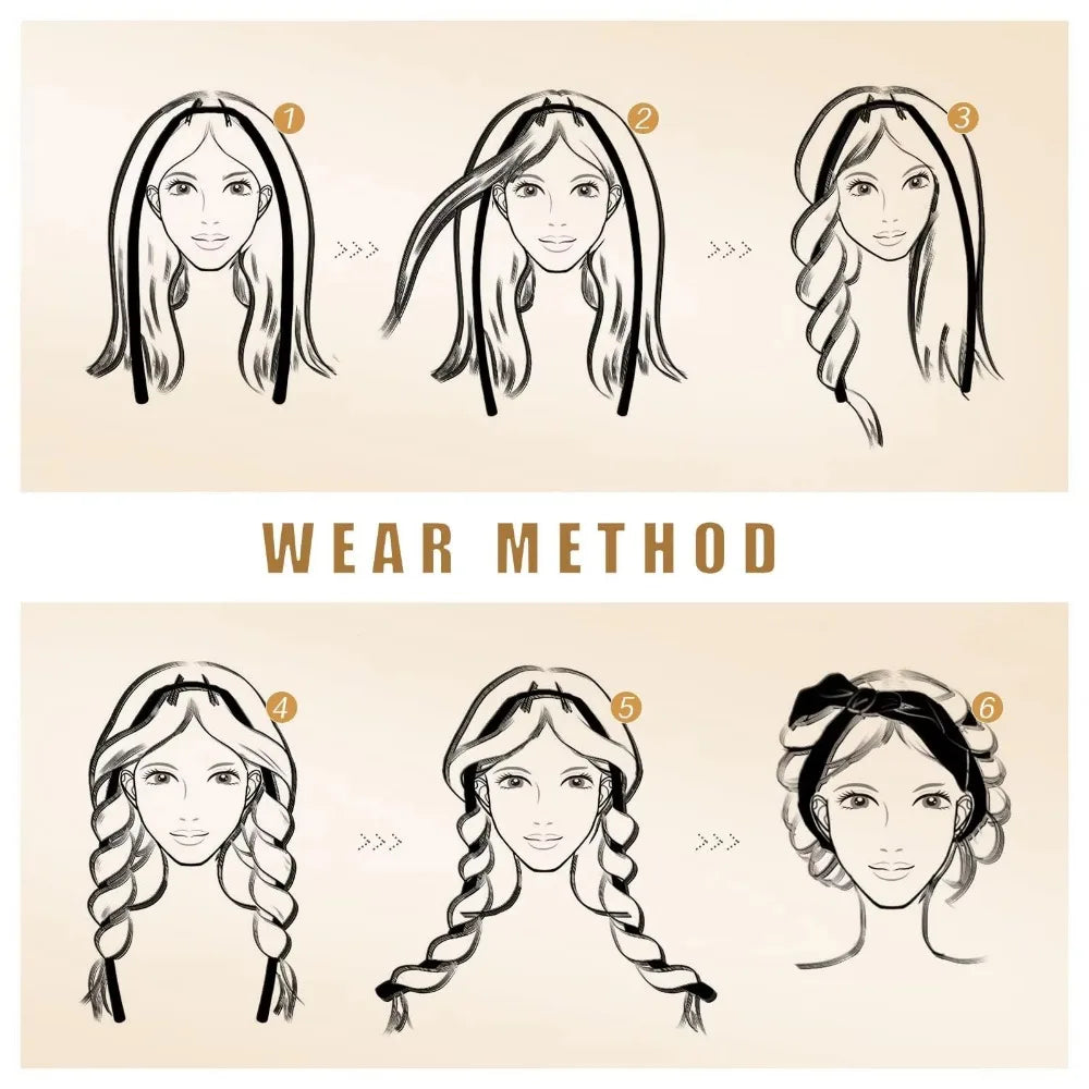 Sleeping Cap Heatless Curle Rod No Heat Ribbon Lazy Hair Curlers Headband Hair Rollers Sleeping Soft Headband Hair Styling Tools - KiwisLove