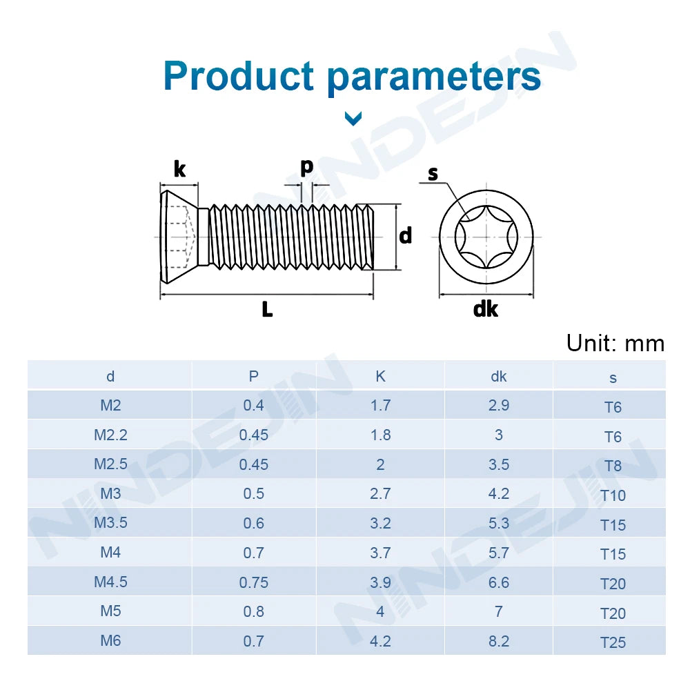 CNC Torx Screw 12.9 Grade Steel M2 M2.5 M3 M3.5 M4 M5 Black Torx Screws for Replaces Carbide Insert Cutters CNC Lathe Tool
