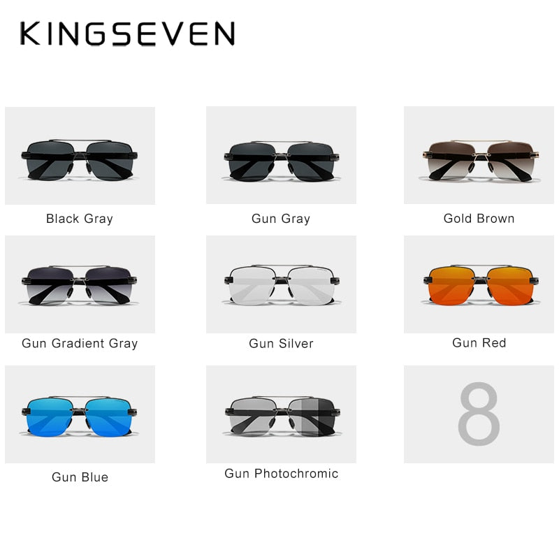 KINGSEVEN 2022 Brand New Design Sunglasses For Men Polarized Gradient Sun glasses Women Men Square Retro Eyewear Okulary - KiwisLove