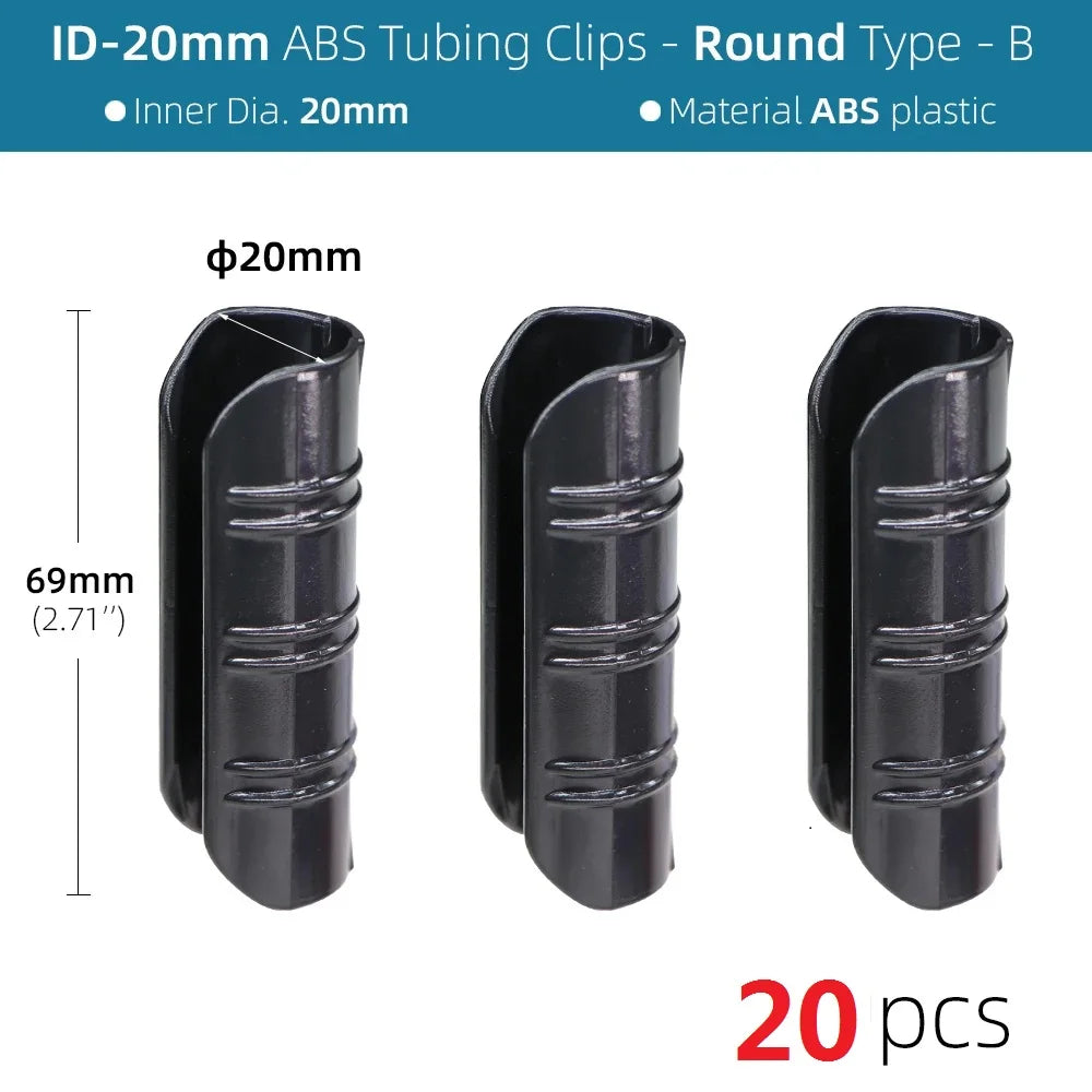 20PCS 5 Specif Greenhouse Frame Pipe Tube Clip Film Net Shade Sails Clamp 19/20/22/25/32MM Lamination Pressing Fixed Card Buckle