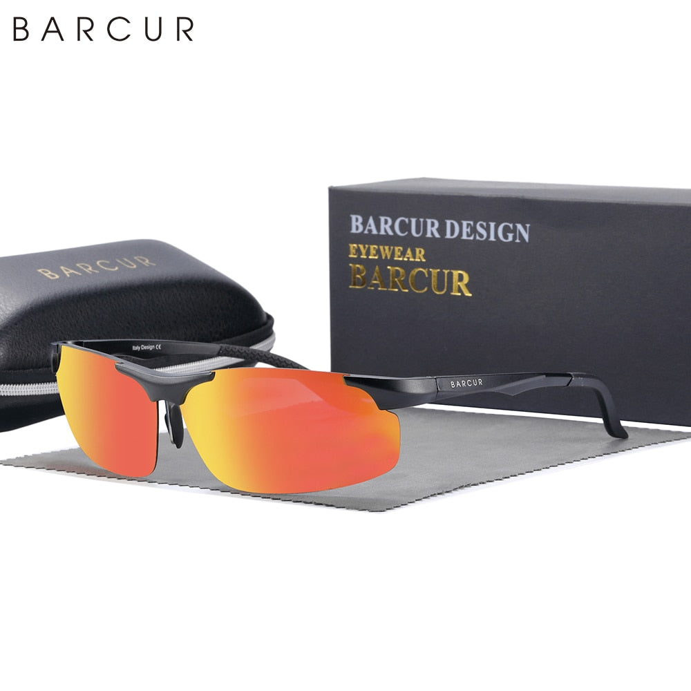 BARCUR Aluminium Magnesium Sunglasses for Men Polarized UVA&B Protection Photochromic Ultralight Sun Glasses Sports Eyewear - KiwisLove