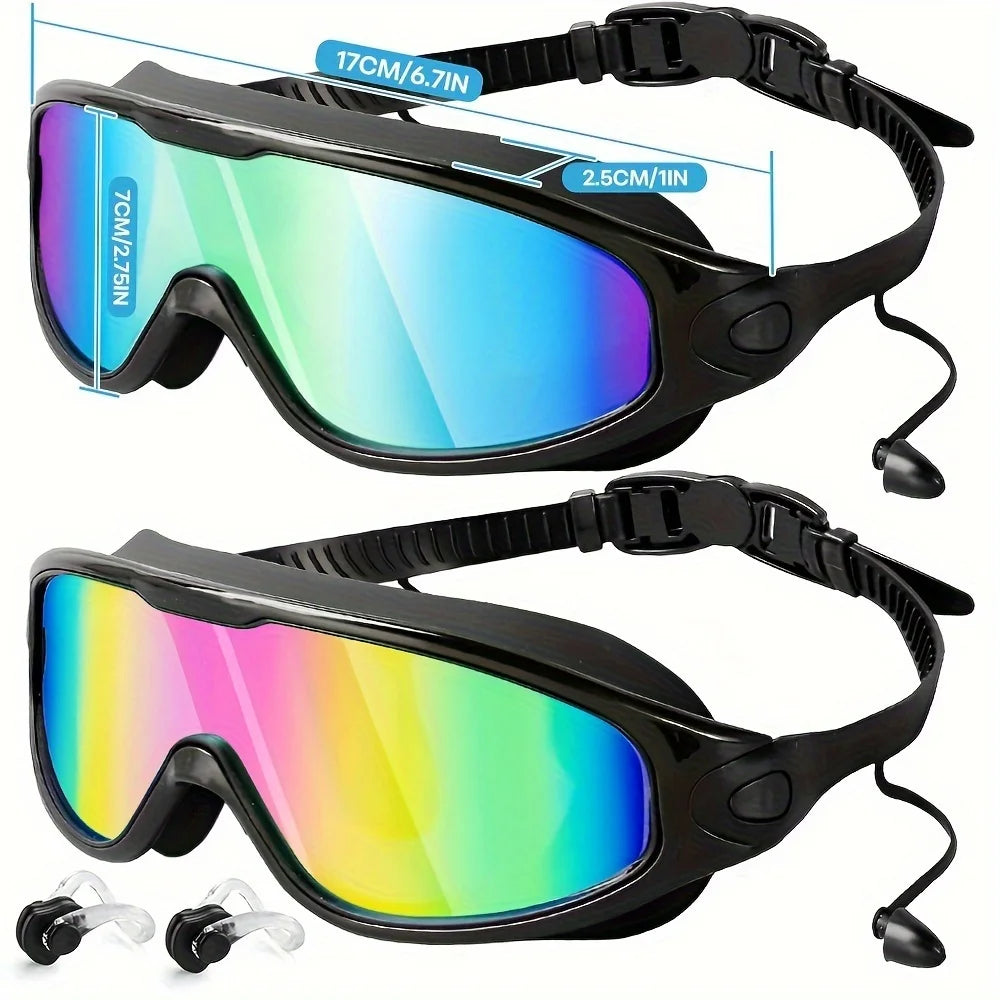 Adult Electroplated Swim Goggles Uv Protection Waterproof High-Definition Large Frame Swimming Goggles For Women Men Swimming