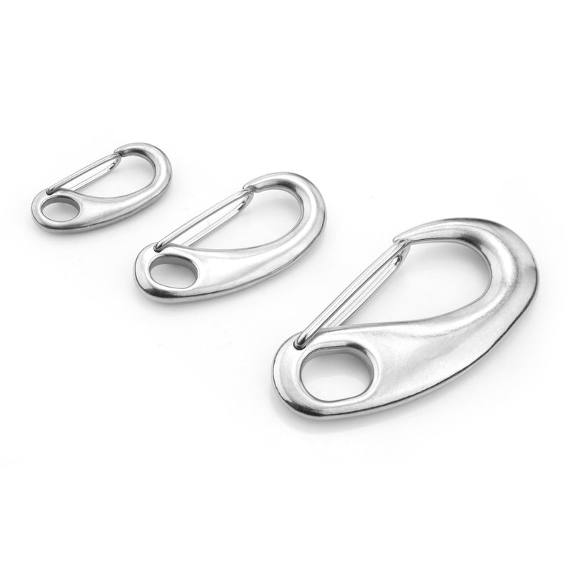50/70/100mm Boat Marine Stainless Steel 316 Spring Snap Hook Clips Quick Link Carabiner Buckle Eye Shackle Lobster Claw Outdoor - KiwisLove