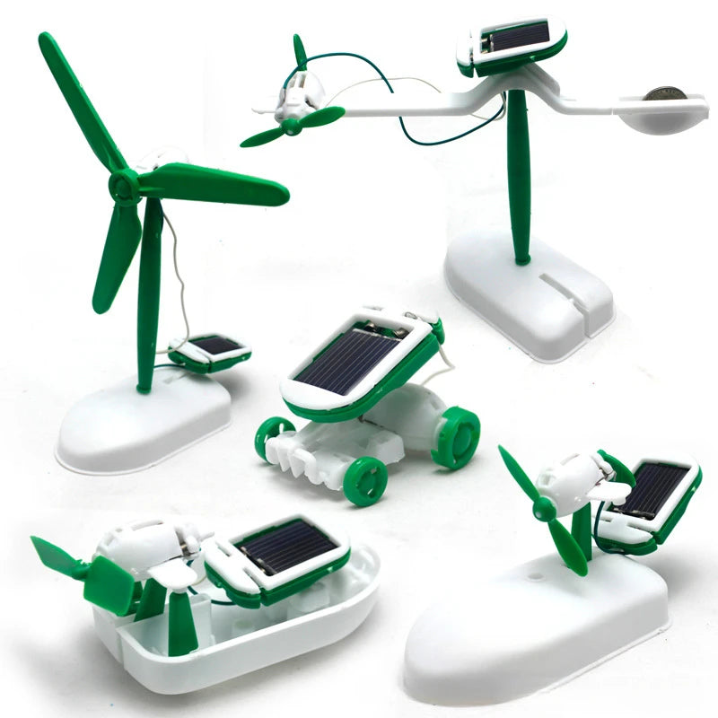 6-In-1 Solar-Power Robot Kit Assembling Ship Fan Windmill Car Toys Scientific Lab DIY Kids Educational Gadgets - KiwisLove