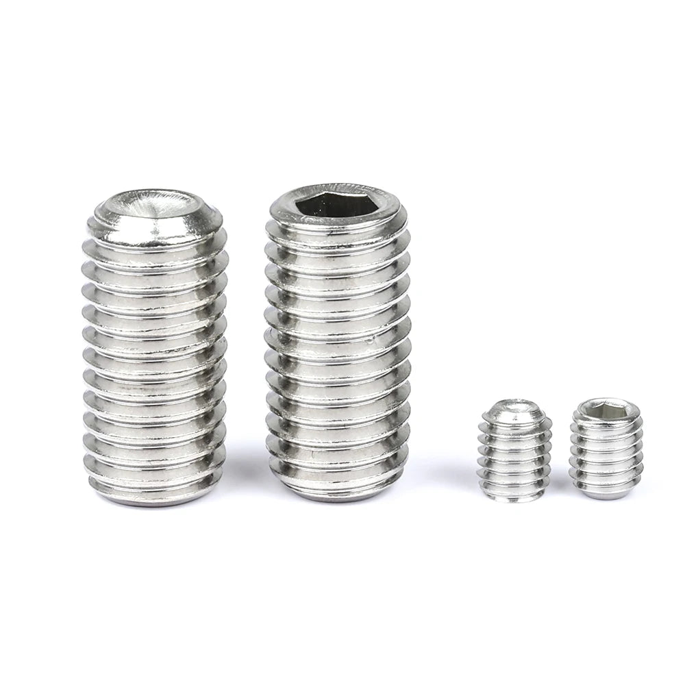 NINDEJIN hex socket set screw cup point stainless steel m2 m3 m4 m5 m6 m8 m10 headless hexagon socket grub screw DIN916