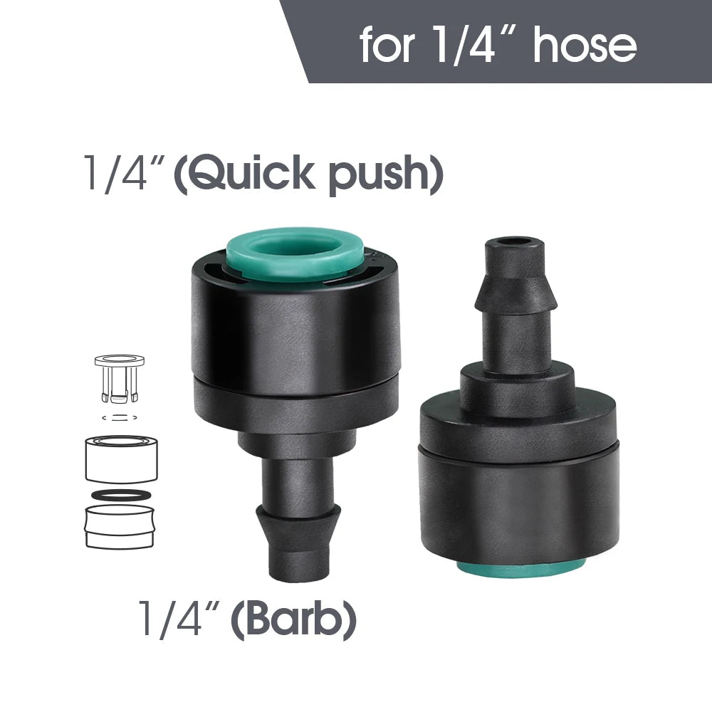 10/20PCS 1/4'' Quick Push 2/3/4 Ways Plug Heavy Duty Stake 4/6-7MM Hose Couping Pneumatic Fittings Aquarium for Garden  Attachme