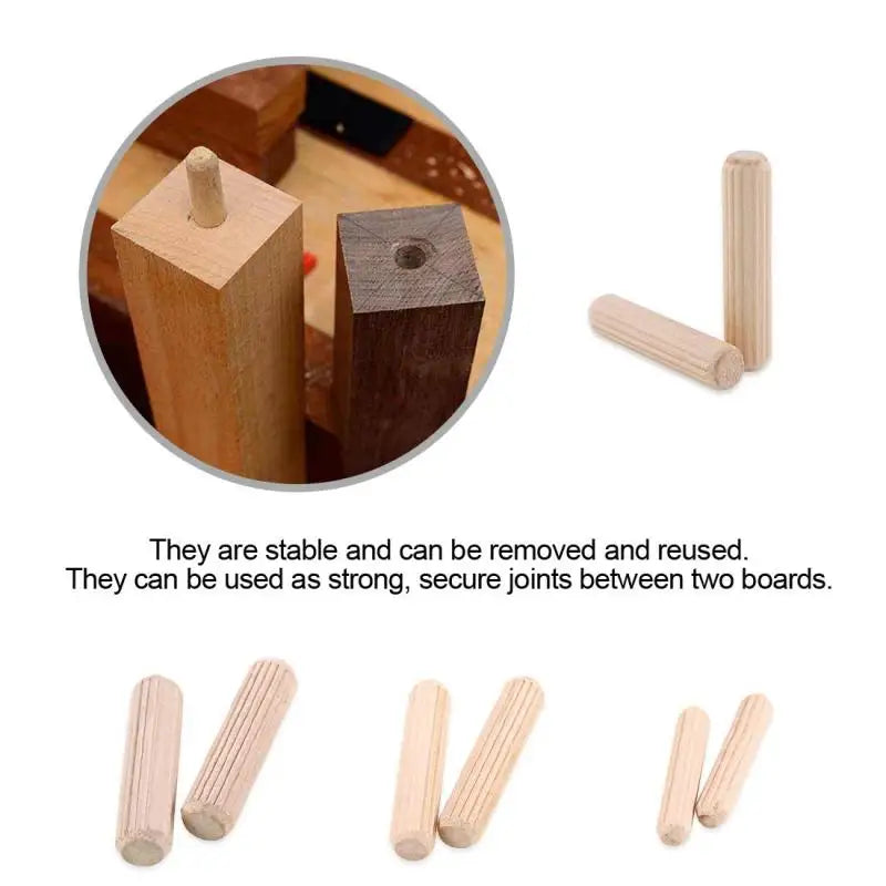 50pcs Dia0.4-1mm Woodworking Dowel Craft Dowel Pins Rods Set Furniture Fitting Dowel Pin Wooden Cabinet Drawer Round Fluted Wood