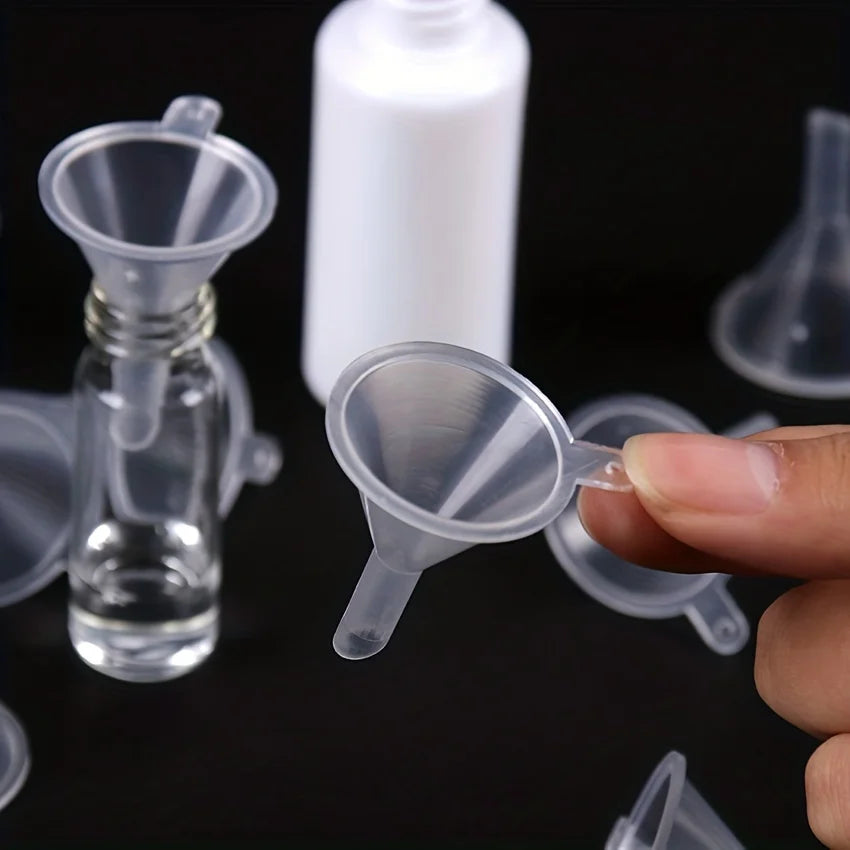 10 precision mini funnels for lab bottles, essential oils, perfumes, flavours, sand painting and powders - KiwisLove