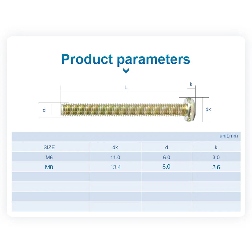 NINDEJIN Flat Head Hex Socket Furniture Bolts M6 M8 Color-zinc Steel Hexagon Furniture Screw Connector Fastener for Cabinet