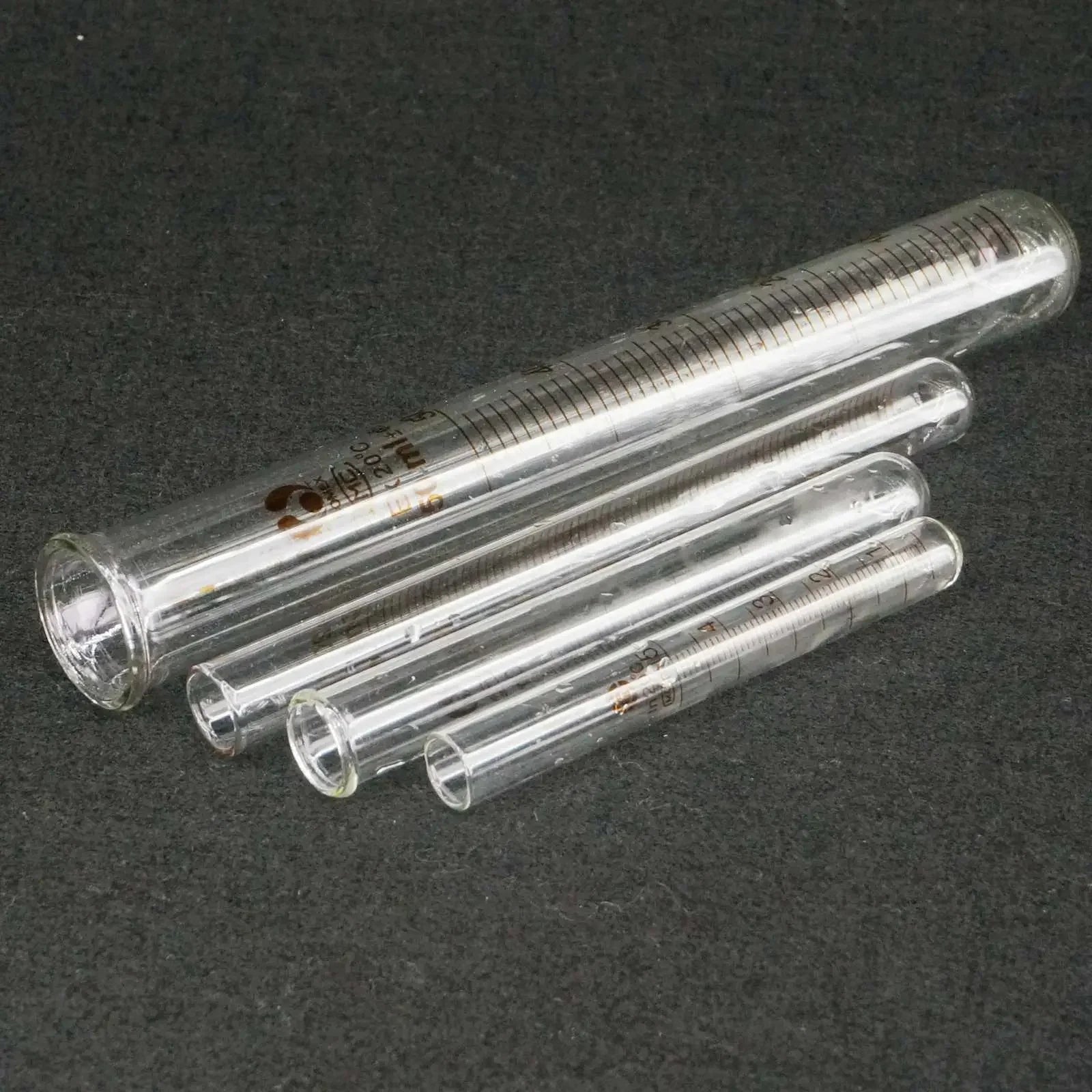 Lot5 2/5/10/15/20/25/50/100ml Lab Glass Test Tube Round Bottom with Scale Line - KiwisLove