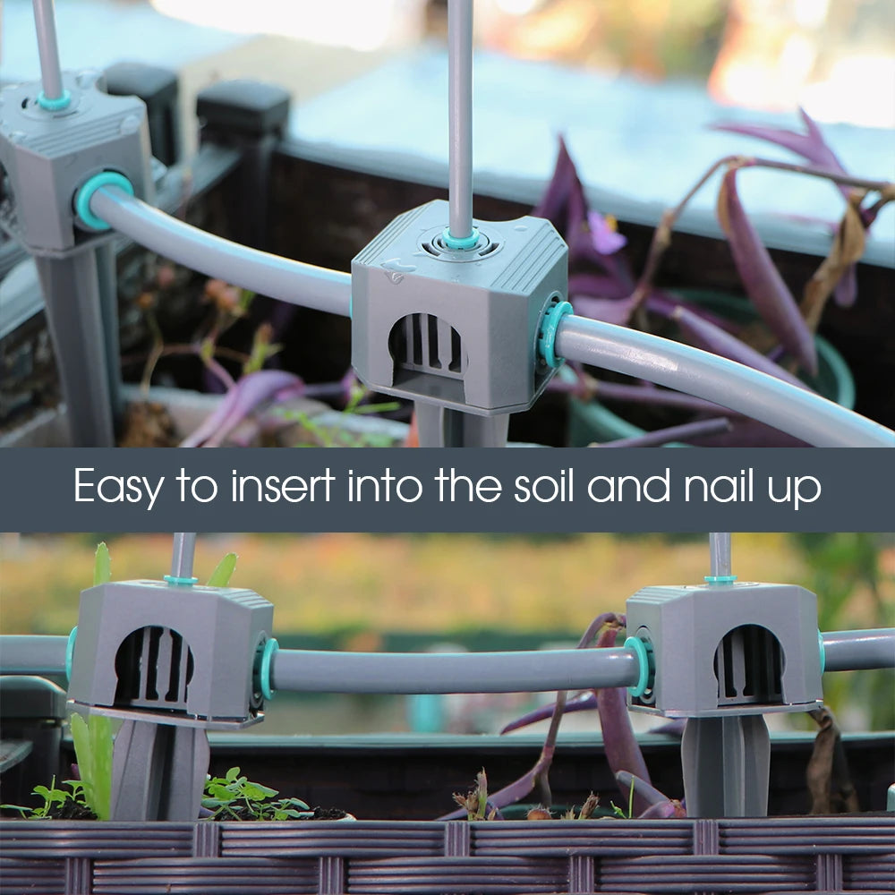 10/20pcs 12MM Tubing Accessory Garden Irrigation Fitting for OD-12MM Hose Adapters Anti-Fall Off Tee Elbow Equal Stake Quick Con