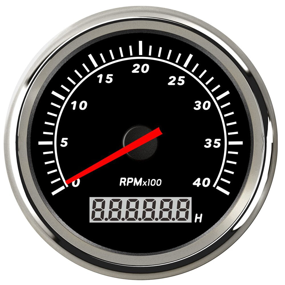 New Blue Shell 85mm Waterproof Boat Tacho Sensor Marine Tachometer with Hourmeter 3000 4000 6000 8000 RPM Tachometer 12V/24V - KiwisLove