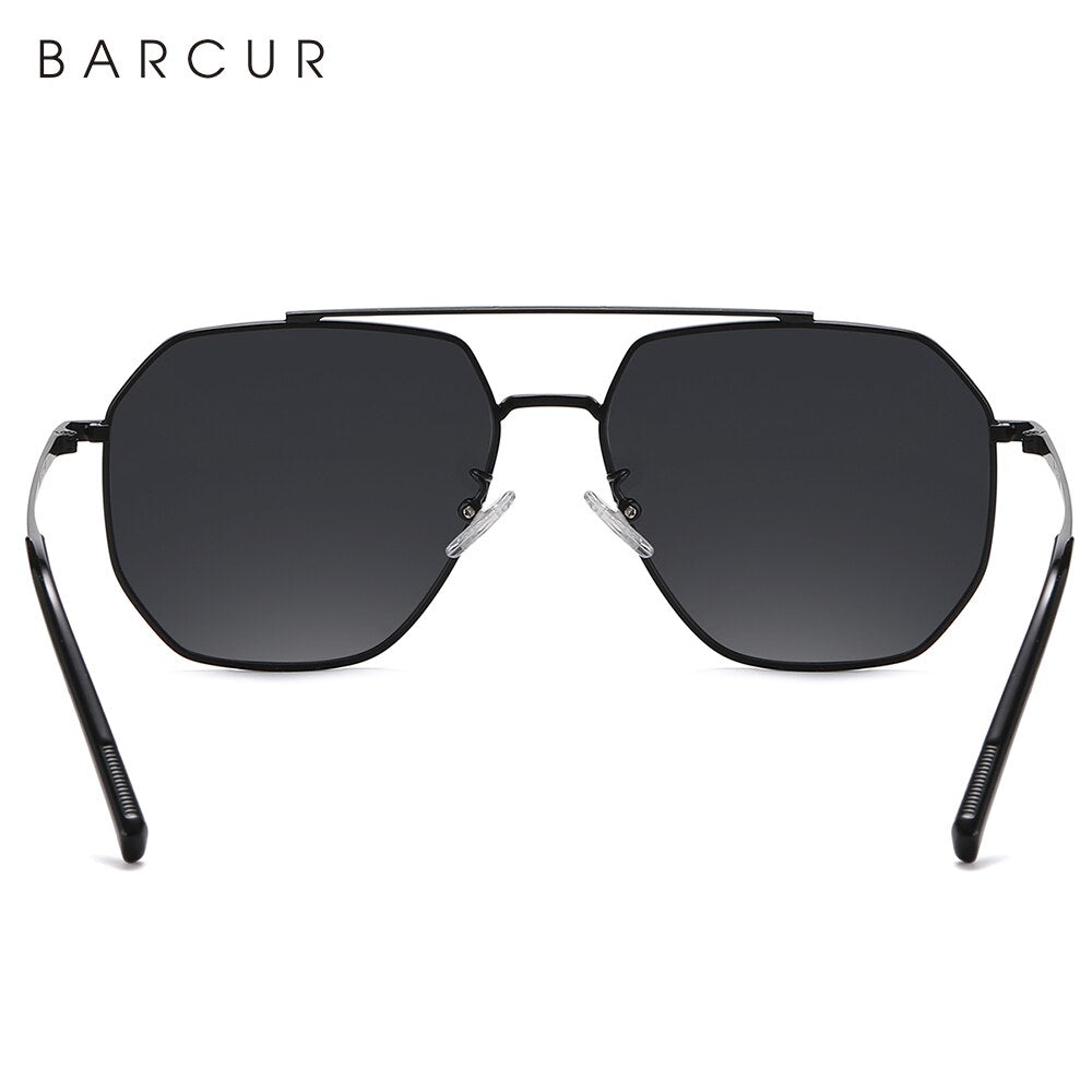 BARCUR Square Glass Lens Men Sun Glasses for Women Polarized Sunglasses Shades Eyewear Gafas De Sol - KiwisLove